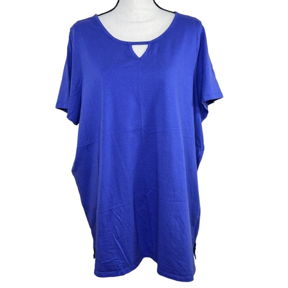 Woman Within Cutout Tee Royal Blue Size 1X